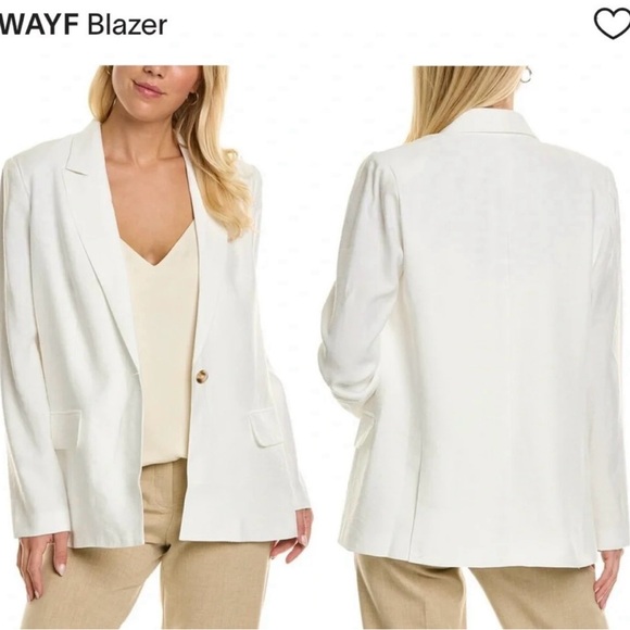 WAYF Women's White Blazer - Picture 1 of 3
